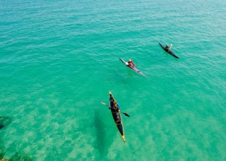 birdseye view of kayaking